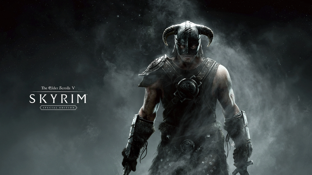 Title for Skyrim, an action roleplaying video game